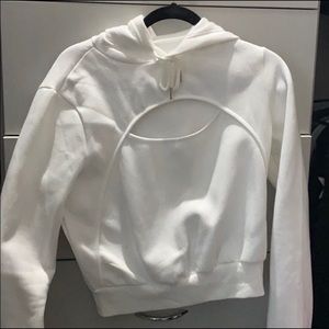 Cropped Sweatshirt w/Cleavage Cutouts